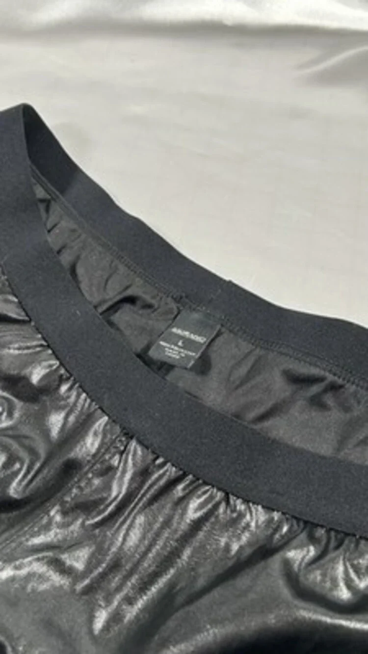 Vintage 90’s SEXY SHINY METALLIC MURANO BLACK SLICK BOXER BREIFS SIZE L